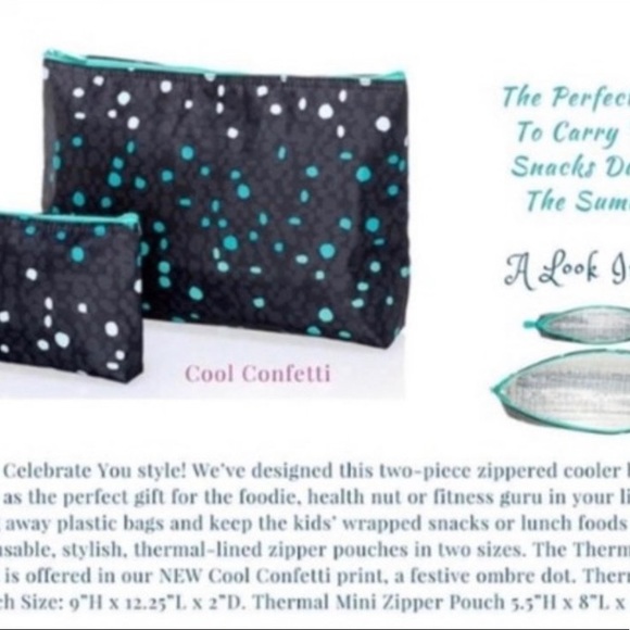 31 cool confetti crossbody organizing tote, thermal pouch set matching scarf NIP - Picture 5 of 7